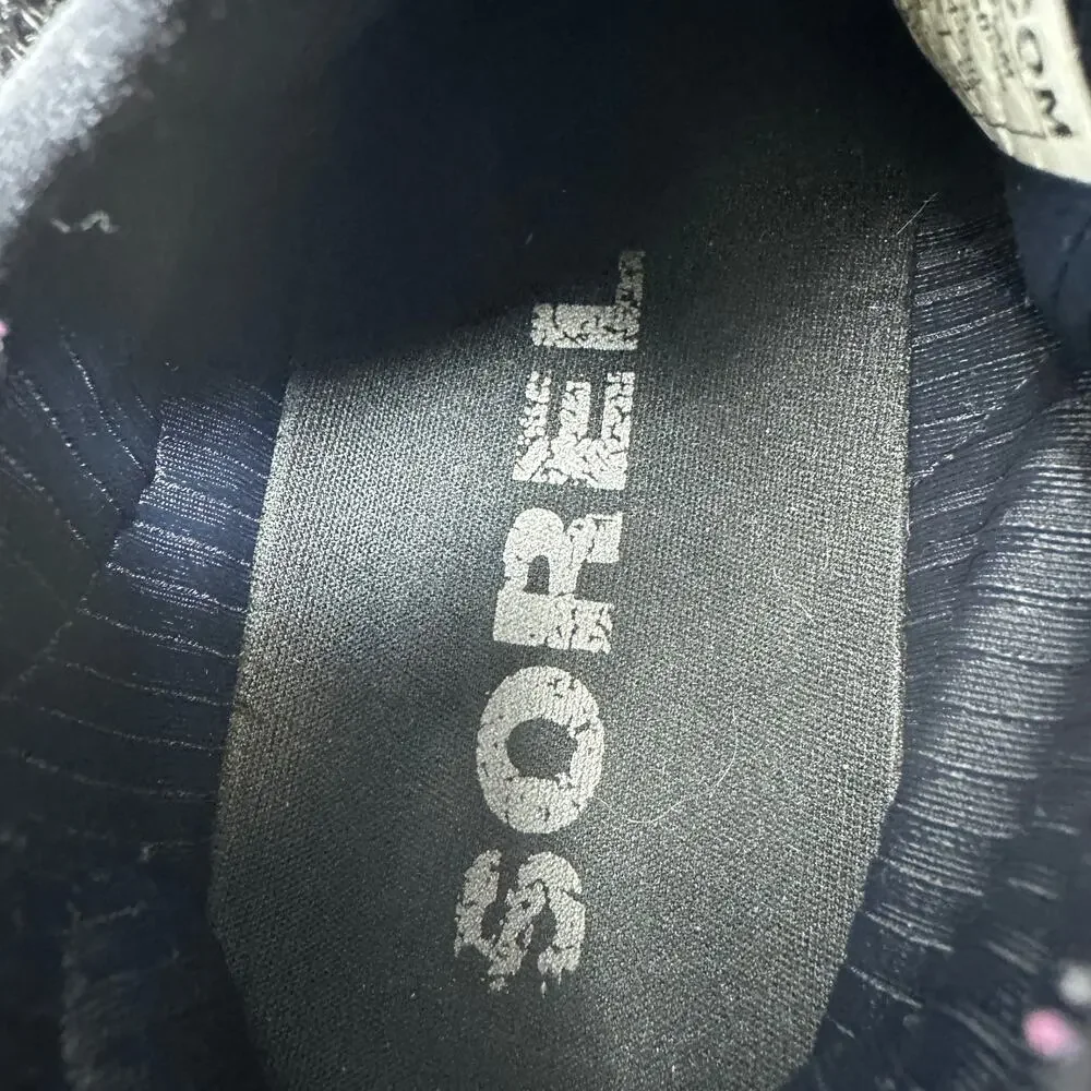 Sorel Kinetic Sneak Slip On High Top Sneaker Womens Size 7 Black White